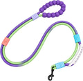Hands Free Dog Leash, Double Handle Leash 5.5FT Purple-Green
