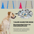 Dog Agility Hurdle Cone Set, 10er 12.5Inch Agility Cones and 5er 31.5Inch Agility Rods, Height Adjustable Crossbar for D