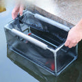 Aquarium Breeder Net Isolation Box Nylon Mesh with Hollow Foam Floatation Rods Versatile with Zipper for Fish Spawn Hatc