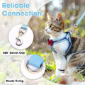 NCMAMA Cat Vest Harness and Leash Set for Walking Escape Proof, Adjustable Kitten Harness Breathable Mesh with Reflective Strips Harness for Kitty Puppy Bunny (Blue, XS)