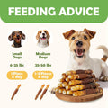 MON2SUN Dog Treats, 5 Inch Triple Flavor Wrapped Rawhide Sticks, 21.16oz