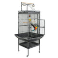 ZENY 61-inch Playtop Parrot Bird Cages, Wrought Iron Large Birdcage with Rolling Stand for Parakeet Cockatiels Quaker Conure Lovebird Finch Canary Small Medium Parrot Cage Birdcage (Black)