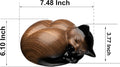 Kriss Art Pet Urns,Sleeping Resin Cremation Cat Urn, Cat Urns for Ashes, Small Animal Urn （Black Walnut）