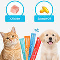 YOSSOA Lickable Cat Treats Variety Pack - 36 Sticks Wet Cat Treat Puree with Taurine, Fish Oil & Vitamins - Grain Free Lickable Puree for Immune & Heart Support for Picky Eaters (4 Variety Flavors)