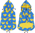 HDE Premium 2-Layer Zip Dog Raincoat Poncho w/Leash Hole & Hood B Duck 3XL