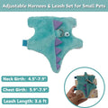 Bearded Dragon Harness and Leash Set - Soft Fleece Dinosaur Vest with Safe Bell Adjustable Lizard Traction Rope Escape P