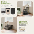 4-Step Pet Steps for Cats/Dogs, Cat Stairs with Sisal Scratching Post, Cat Steps for Older Cats with Enlarge Perch, Pet Stairs for High Bed and Couch, Gray