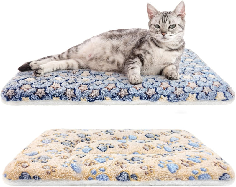 2 Pack Cat Blankets for Indoor Cats, Ultra Soft Reversible Mat, Fluffy Flannel Blanket for Small Dogs and Cats, Washable