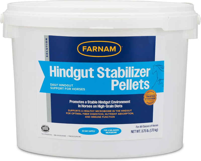 Farnam Hindgut Stabilizer Pellets, Daily Hindgut Support for Horses, 3.7 lb