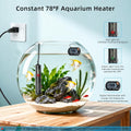 HiTauing Small Aquarium Heater 25W, Constant Temperature 78℉ Fish Tank Heater with Digital Thermometer, Submersible Bett
