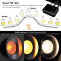 Reptile Heat Lamp Fixture with Dimming Thermostat - 5.5'' Light Dome with PID Thermostat, for Ceramic Heat Emitter & Bas