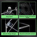 Acrylic Jumping Spider Enclosure, Secure Front Opening Door, 4x4x8 inch, Ventilated Habitat for Tarantulas, Mantis, Herm