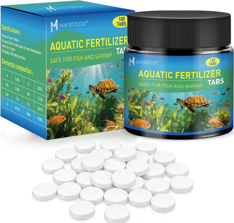 Root Tabs Freshwater Aquarium Plant Fertilizer, Slow-Release 100 Tabs 1g/Tab, Safe for Fish and Shrimp, for Planted Aqua