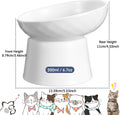 Tanlade 4 Pcs Ceramic Raised Cat Bowls, Elevated Tilted Cat Bowl for Food Water, Stress Free, Backflow Prevention, Dishwasher Microwave Safe, Feeder Dish for Indoor Kitten, Small Dogs(White)