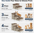 4-Step Wide Dog Stairs with Hidden Storage 23" H, Non-Slip Dog Steps for High Bed Couch Car, Jiont-Friendly Pet Stairs R
