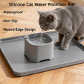 20" L x 20" W Silicone Pet Fountain Mat for Cat Water Fountain, Gray