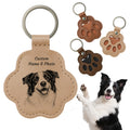 CDBUY Personalized Pet Memorial Gifts for Dogs - Custom Name Paw-Shaped Leather Keychain, Refillable Keepsake for Bag or Key