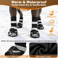 LUCKYPAW Dog Shoes for Winter Snow Waterproof Dog Boots with Fleece Lining