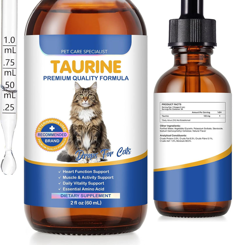 Taurine Drops for Cats for Eyesight, Heart, Muscle & Immune Support