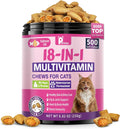 Taurine for Cats - 18 in 1 Cat Vitamins for Indoor Cats, Daily Cat Multivitamin Chews with Omega-3, Chondroitin, Glucosa