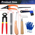 8 inch Farrier Tools Kit (8 Piece) Horse Goat Hoof Trimmers Carbon Steel Nippers Shears Nail Clipper, Mini Rasp, Hoof Tr