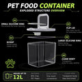 LivLab Mker Pet Food Storage Containers With Lids & Scooper - Dog Food Storage Container,12L/12KG/10-15LBS,BPA Free Airtight Storage Containers Store Dry Food For Kitchen Pantry