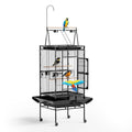 VINGLI 83 Inch Bird Cage with Play Top, Large Wrought Iron Bird Cage with Wheels, Rolling Parakeet Cage with Removable Tray for Cockatiels Lovebird Finches Canaries