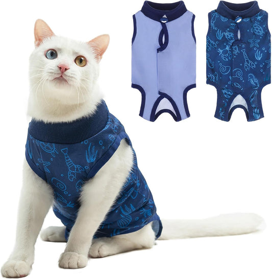 BEAUTYZOO Cat Surgery Recovery Suit, Female Spay, Male Neuter, 2 Pack
