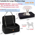 Large Dog Car Seat for Medium Sized, Dog Booster Car Seat, Pet Booster Seats up to 55 lbs or 2 Small with 4" Memory Foam for Back Seat, Triple Safety Belts, Storage Pockets, Detachable/Washable