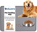 Dog Food Mat, 23.6 x 15.7in Silicone Dog Bowl Mat, Pet Feeding Mat, Gray