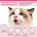 Dental Care Kit – Cat Toothbrush and Toothpaste – Enzymatic & No Added Flavor – Fights Plaque, Tartar & Bad Breath – Soft-Bristled Toothbrush & Finger Brush – For Sensitive Cats & Kittens, 1.06 oz