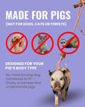 PORCINE® Mini Pig Harness & Leash – Fully Adjustable Step-in Harness with Infinity-Style Lead - Ideal for Medium & Large