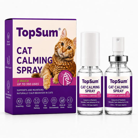 TopSum Cat Calming Spray: 2 X 30mL Bottle Up to 100 Uses – Helps Create a Calmer Environment for Cats at Home & During T