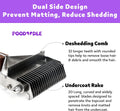 2 in 1 Dogs Cats Dematting Grooming Comb, Perfect Deshedding Undercoat Rake for Poodle & Goldendoodle, Efficiently Detan