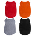4 Pcs Cat Shirts Solid Color Dog Clothes Summer Sleeveless Pet T Shirts for Small Pet Dogs Cat (Black,Grey,Red,Orange, Large)