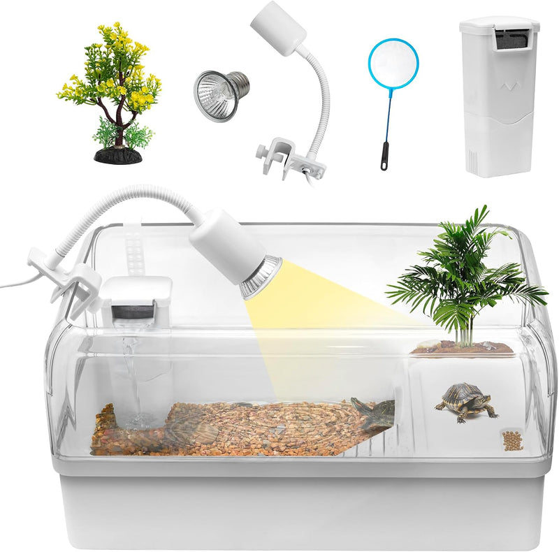 Turtle Tank Starter Kit for Baby Turtle,6.57 Gallon Aquarium Medium