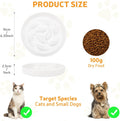 GUWINA Ceramic Slow Feeder Cat Bowl 6.3'' Wide, Shallow Slow Eating Cat Bowl for Dry and Wet Food, Anti Gulping Pet Puzzle Feeder for Cats and Small Dogs, Dishwasher Safe (White)