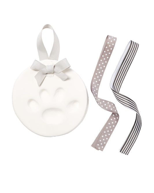 Pearhead Pet Paw Print Keepsake Ornament Kit, Memorial Clay Paw Impression for Dogs & Cats, DIY Hanging Pet Memorial with Ribbons, Pet Keepsake Gift