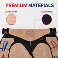 Equine Care Beige Leather Farrier Apron Chaps, Canvas, Back Support, 29in