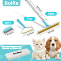 Bolfie 3 in 1 Carpet Rake for Pet Hair Removal, Tool Set of 3, 55” Long Handle Carpet Pet Hair Removal Carpet Scraper Dog Cat Hair Remover for Sofa, Couch, Car, Rug