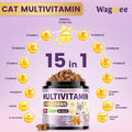 Taurine for Cats Vitamins Treats, 15 in 1 Multivitamin 500 Crunchy & Creamy