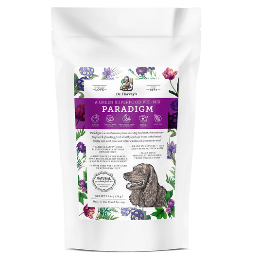 Dr. Harvey's Paradigm Green Superfood Dog Food, Human Grade Dehydrated Grain Free Base Mix for Dogs, Diabetic Low Carb Ketogenic Diet (Trial Size 5.5 oz)
