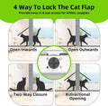 Cat Door for Window, Aluminum Cat Door Window Insert with 4 Secure Lock Modes, Magnectic Closure for Cats, Fit Window Wi