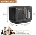 Kepptory Wooden Dog Crate Furniture End Table, Decorative Pet Kennel with Double Doors & Secure Latches for Small Medium