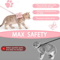 Tensho Pink Bow Cat Harness and Leash Set Escape Proof, Adjustable Kitten Harness with Leash, Bow Tie Cat Harness for Walking Outdoor - Soft Lightweight Harness for Small Dogs Cats Rabbits (S)