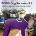 IDOMIK Dog Recovery Suit, Full Body Surgical Onesie Anti Licking,Purple,XL