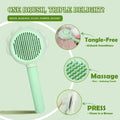 Lifmegik Self Cleaning Cat Brush for Shedding, LED Light Nail Clipper, Nail Clipper and Nail File, Slicker Brushes and Nail Trimmer for Long Haired Cats, Grooming Kit, Cat Lover Gifts