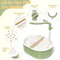 Indoor Bird Bath Fountain, Automatic Dual Rainfall Parrot Shower Bathtub