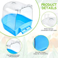 Supkiir 4Pcs Clear Bird Bath for Cage, Parakeet Bath Cage Accessories with Water Injectors, Hanging Bird Bath Box Parrot