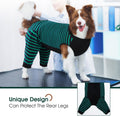 Kuoser Dog Recovery Suit with Anti Licking Rear Leg Sleeve, Green M